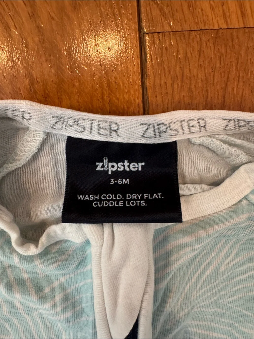 Zipster Baby Light Blue Geometric Baby Zippered Sleep pjs